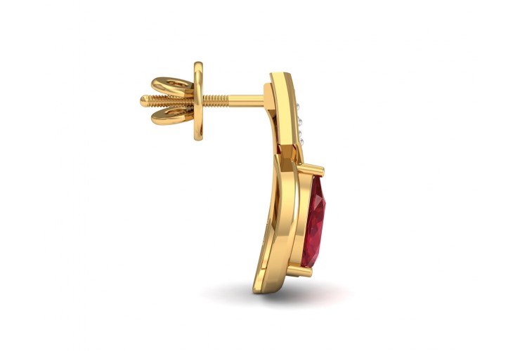 Wila Ruby & diamond earrings in 14k gold